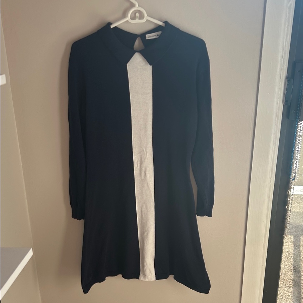 🤎Lacoste Navy and White Collared Dress